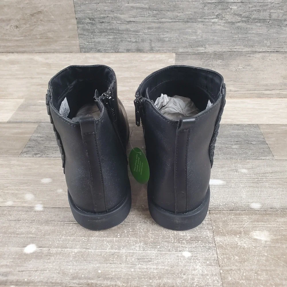 Stride Rite SR Carolyn Kids Ankle Boots Sz 2.5 M Black Zipper Round Toe Booties